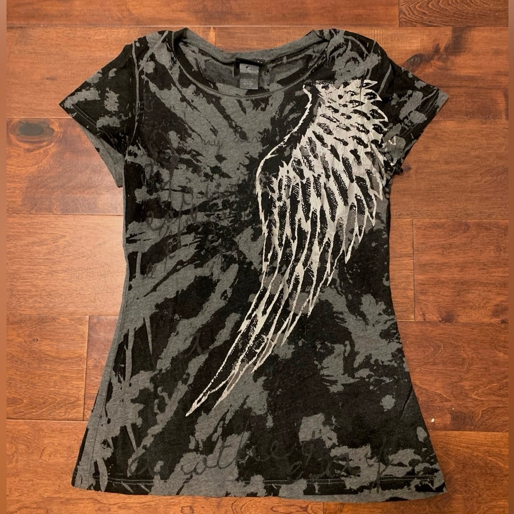 Angel wing tide dye slim fit grunge y2k top